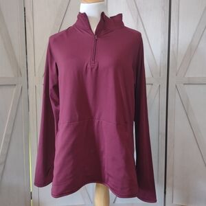 Women's Burgundy Quarter-Zip Top